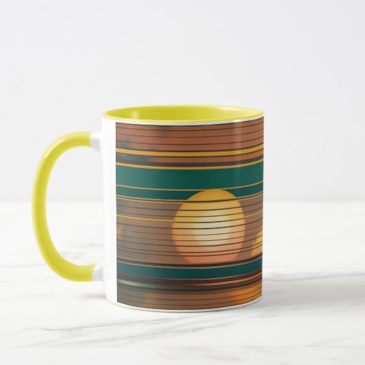 Retro Sunset Lines Aesthetic Combo Coffee Mug Tasse (Links)