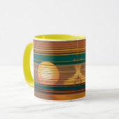 Retro Sunset Lines Aesthetic Combo Coffee Mug Tasse (Vorderseite Links)