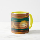 Retro Sunset Lines Aesthetic Combo Coffee Mug Tasse (VorderseiteRechts)
