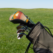 Retro Sunset Lines Aesthetic Golf Driver Cover Headcover (In SItu)