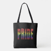Retro Sunset Lines Gay Pride Rainbow Flag Grunge Tasche (Rückseite)
