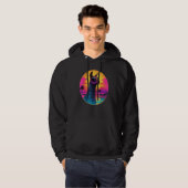 Retro Sunset Llama Hoodie (Vorne ganz)