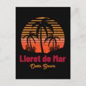 Retro Sunset Lloret de Mar Spanien Urlaub Postkarte (Vorderseite)