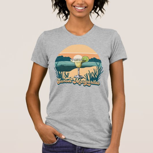 Retro Sunset Margaritas T-Shirt (Vorderseite)