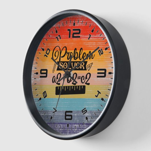 Retro Sunset Math Teacher Uhr (Winkel)