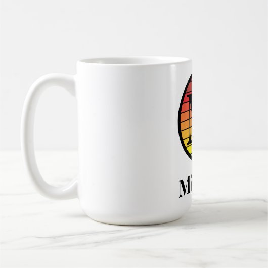 Retro-Sunset-Monogramm-Vorlage Kaffeetasse (Links)