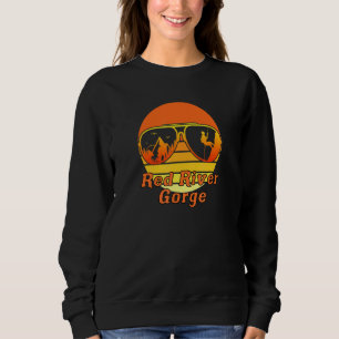 Retro Sunset Mountain Kentucky Rock Klettern Rot R Sweatshirt