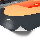 Retro Sunset Mountain Landschaft Poster (Ecke)