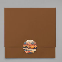 Retro Sunset Mountain Landschaft