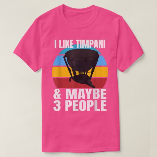 Retro Sunset Music Instruments Timpani Drum  T-Shirt (Design vorne)
