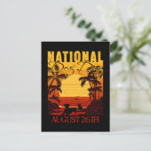 Retro Sunset National Dog Day Postkarte (Stehend Vorderseite)