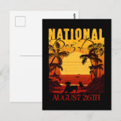 Retro Sunset National Dog Day Postkarte (Vorne/Hinten)
