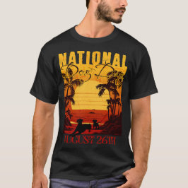 Retro Sunset National Dog Day T-Shirt