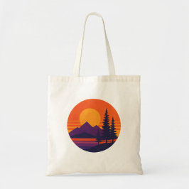 Retro Sunset Nature Vibes | Vintage 80s Aesthetic Tragetasche
