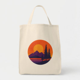 Retro Sunset Nature Vibes | Vintage 80s Aesthetic Tragetasche