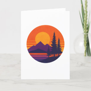 Retro Sunset Nature Vibes   Vintager 80er Ästhetik Dankeskarte
