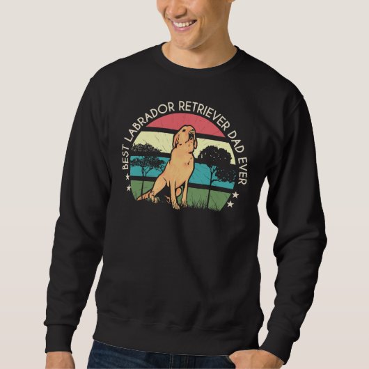 Retro Sunset Niedlich Labrador Retriever Vater Sweatshirt (Vorderseite)