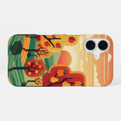 Retro Sunset Orchard iPhone 16 Hülle (Rückseite (Horizontal))
