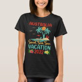 Retro Sunset Palm Tree Beach Vacation 2022 Austral T-Shirt (Vorderseite)