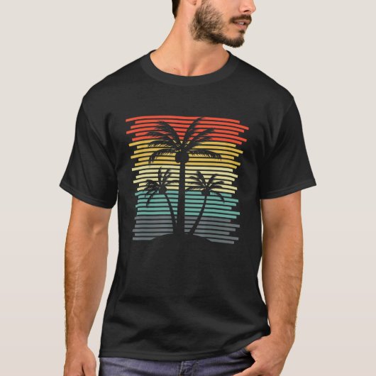 Retro Sunset Palm Tree Vintag Sunset T-Shirt (Vorderseite)