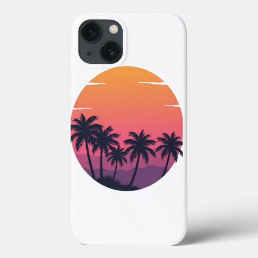 Retro Sunset Palm Trees Case-Mate iPhone Hülle (Rückseite)
