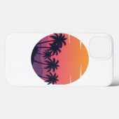 Retro Sunset Palm Trees Case-Mate iPhone Hülle (Rückseite (Horizontal))