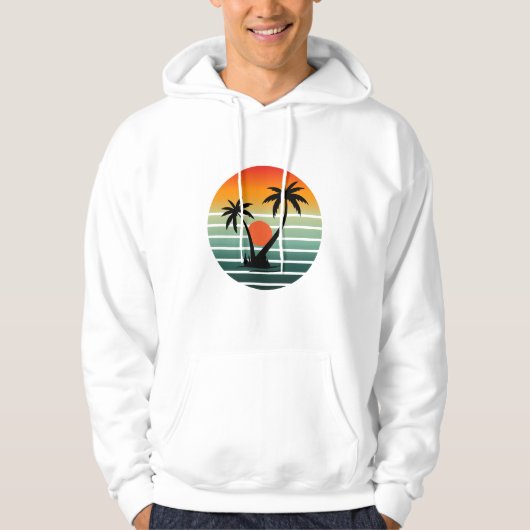 Retro Sunset Palm Trees Hoodie (Vorderseite)