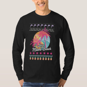 Retro Sunset Palm Trees I Liebe Miami Beach Ugly S T-Shirt