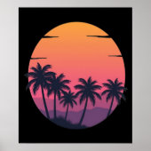 Retro Sunset Palm Trees Poster (Vorne)