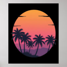 Retro Sunset Palm Trees