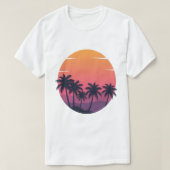 Retro Sunset Palm Trees T-Shirt (Design vorne)