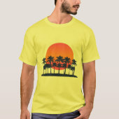 Retro Sunset Palm Trees T - Shirt - Minimalistisch (Vorderseite)