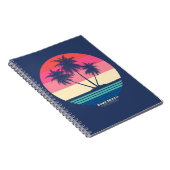 Retro Sunset Palm Trees Zuma Beach Notizblock (Rechte Seite)