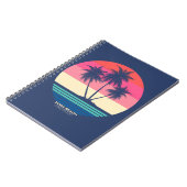 Retro Sunset Palm Trees Zuma Beach Notizblock (Linke Seite)