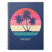 Retro Sunset Palm Trees Zuma Beach Notizblock (Vorderseite)