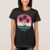 Retro Sunset Palm Trees Zuma Beach T-Shirt (Vorderseite)