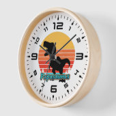 Retro Sunset Papasaurus Uhr (Winkel)