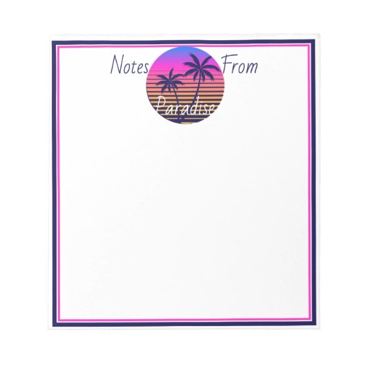 Retro sunset Paradise Notizblock (Vorderseite)