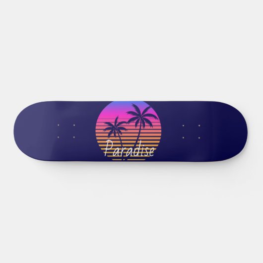Retro sunset Paradise Skateboard (Horizontal)