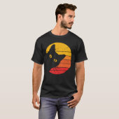 Retro Sunset Peekaboo Katze Männer T - Shirt (Vorne ganz)