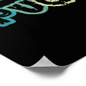 Retro Sunset Puggle Poster (Ecke)