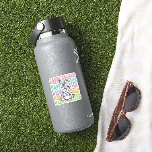 Retro Sunset Rabbit Aufkleber (HydroFlask Insitu)
