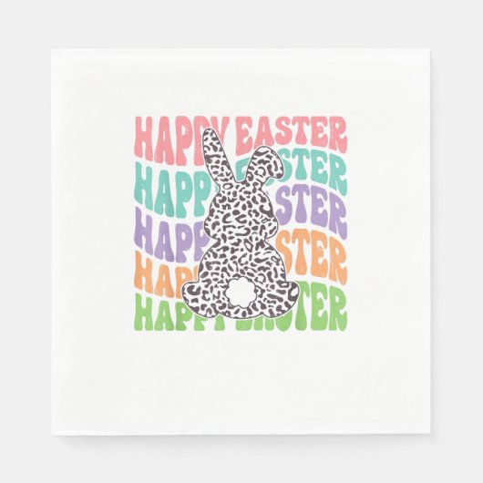 Retro Sunset Rabbit Serviette (Vorderseite)
