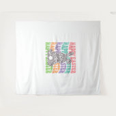 Retro Sunset Rabbit Wandteppich (Vorderseite (Horizontal))