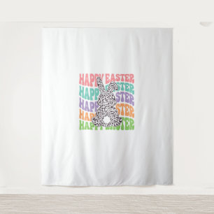 Retro Sunset Rabbit Wandteppich