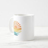 Retro Sunset Rays Wavy, Retro Summer Sunset Kaffeetasse (Vorderseite Links)