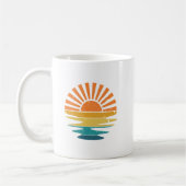 Retro Sunset Rays Wavy, Retro Summer Sunset Kaffeetasse (Links)