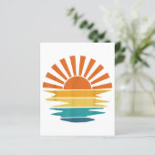 Retro Sunset Rays Wavy Vintag Retro Sunshine Sun (Stehend Vorderseite)