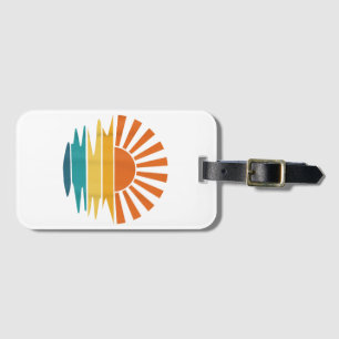 Retro Sunset Rays Wavy Vintag Retro Sunshine Sun Gepäckanhänger