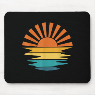 Retro Sunset Rays Wavy Vintag Retro Sunshine Sun Mousepad